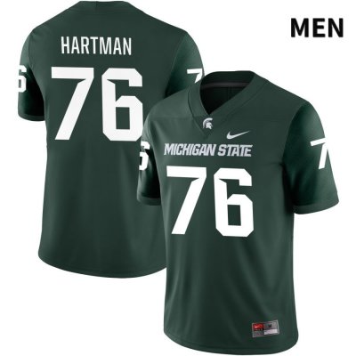 Men's Michigan State Spartans NCAA #76 Andy Hartman Green NIL 2022 Authentic Nike Stitched College Football Jersey LP32Q55RF